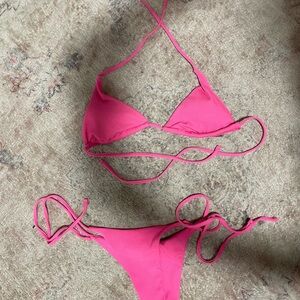 & Other Stories Vibrant Pink Bikini Set